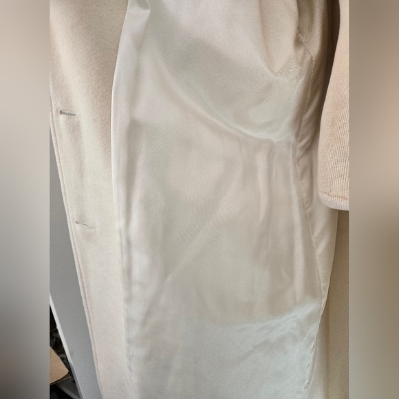 VINTAGE NICOLE Wool And Cashmere Cream Full Length Women's Coat. Size 10 - Picture 6 of 13